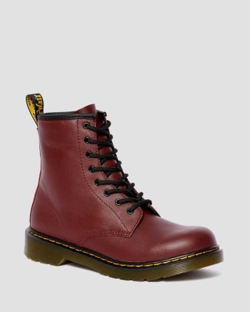 Dr Martens Youth 1460 Softy T Leather Šnurovacie Čižmy Detske Ruzove Červené | 2094-MBJAC